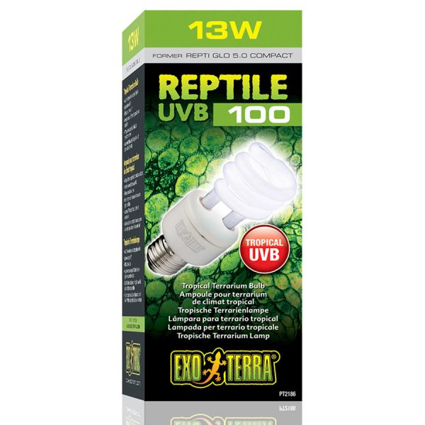 Exo Terra Reptile UVB 100 Compact Lamp 13W, PT2186